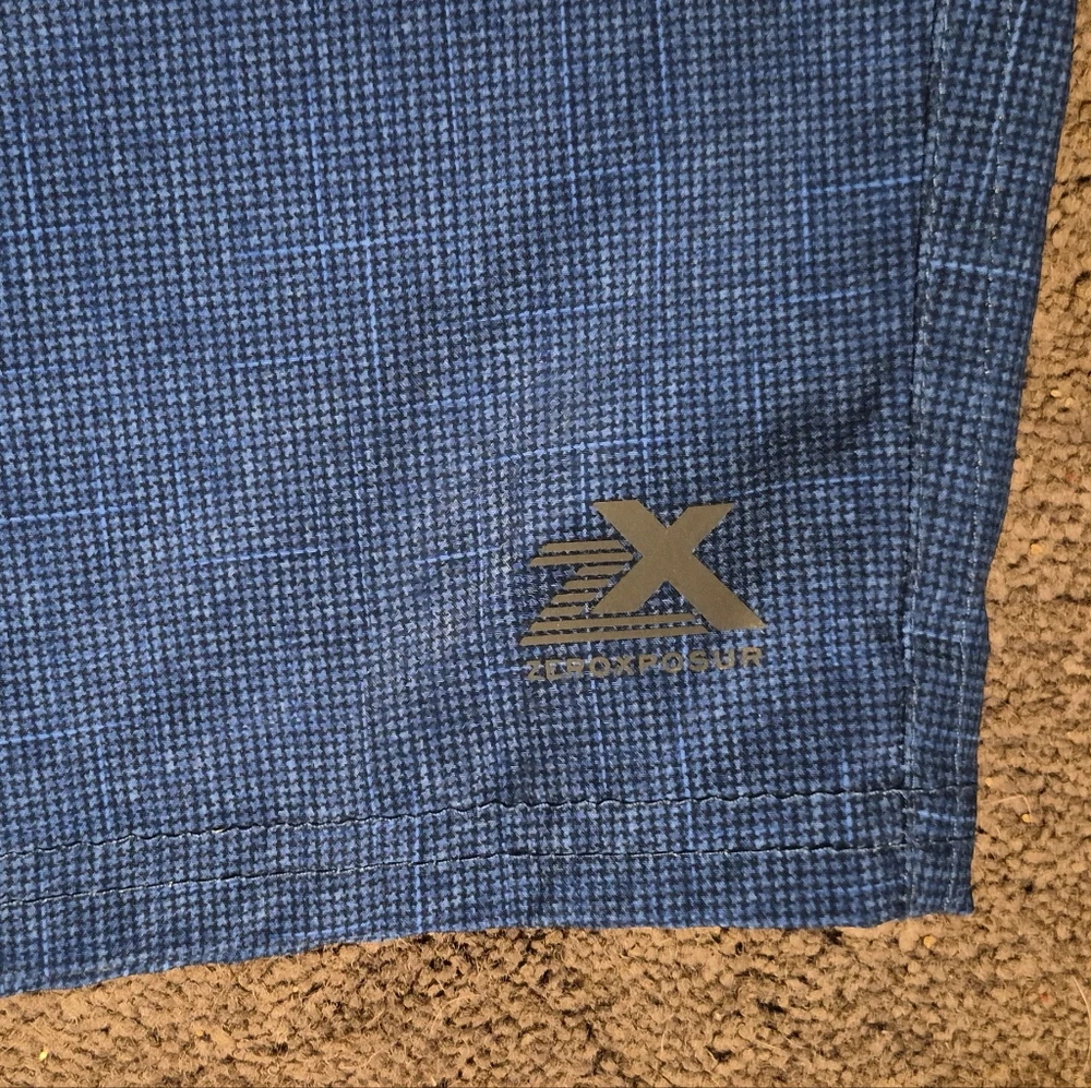 ZeroXposur Men's Blue and Lime Board Shorts UPF 50